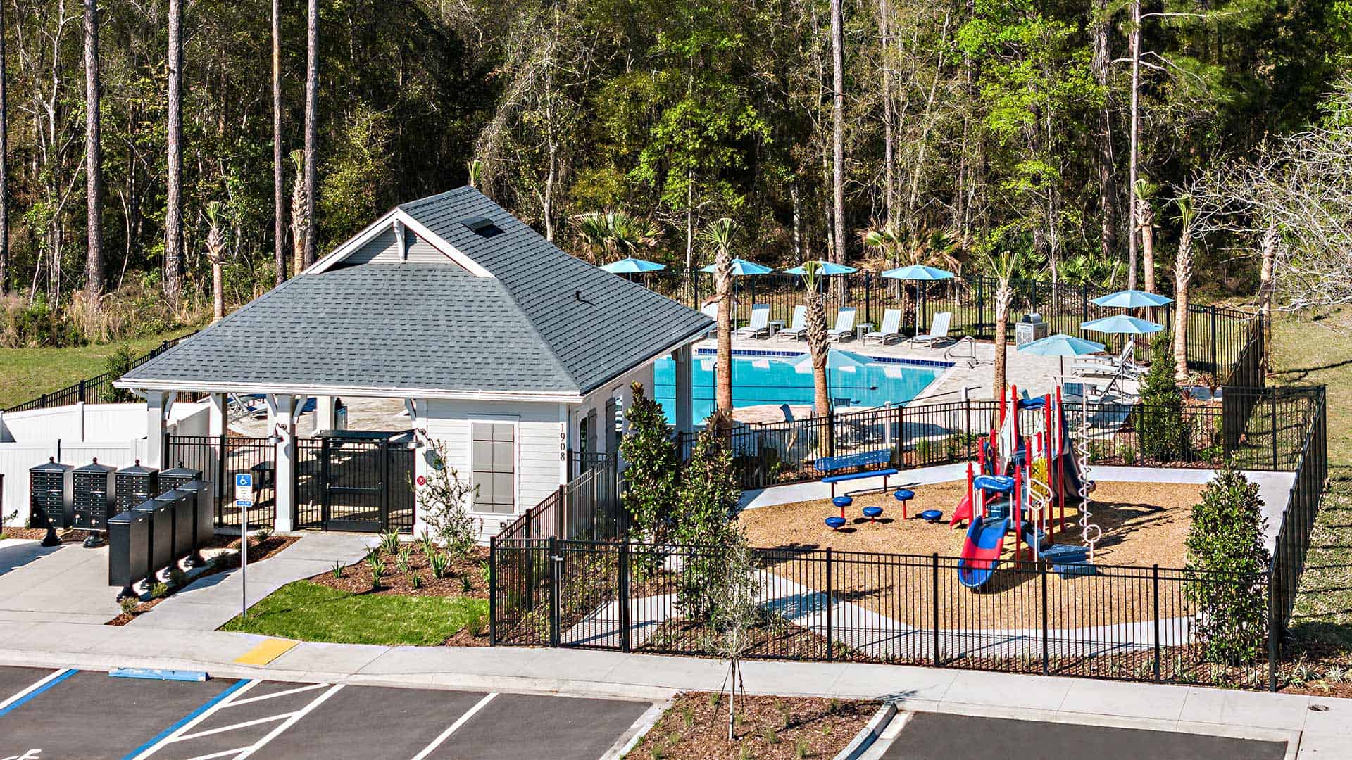 Liberty Square Amenity Center pavilion playground and pool